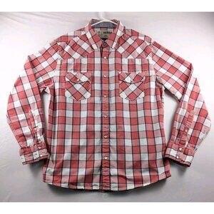 Urban Pipeline Shirt Men’s Size Large Plaid Pearl Snap Button Up Long Sleeve